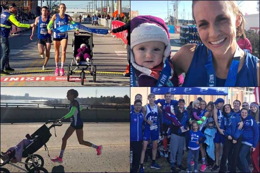 This athlete race in half marathon with a 10-month-old girl; won gold medal