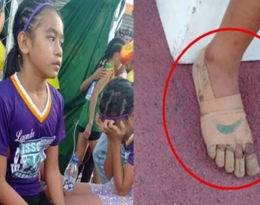 11-year-old girl from Philippines win 3 gold medal in running even without shoes