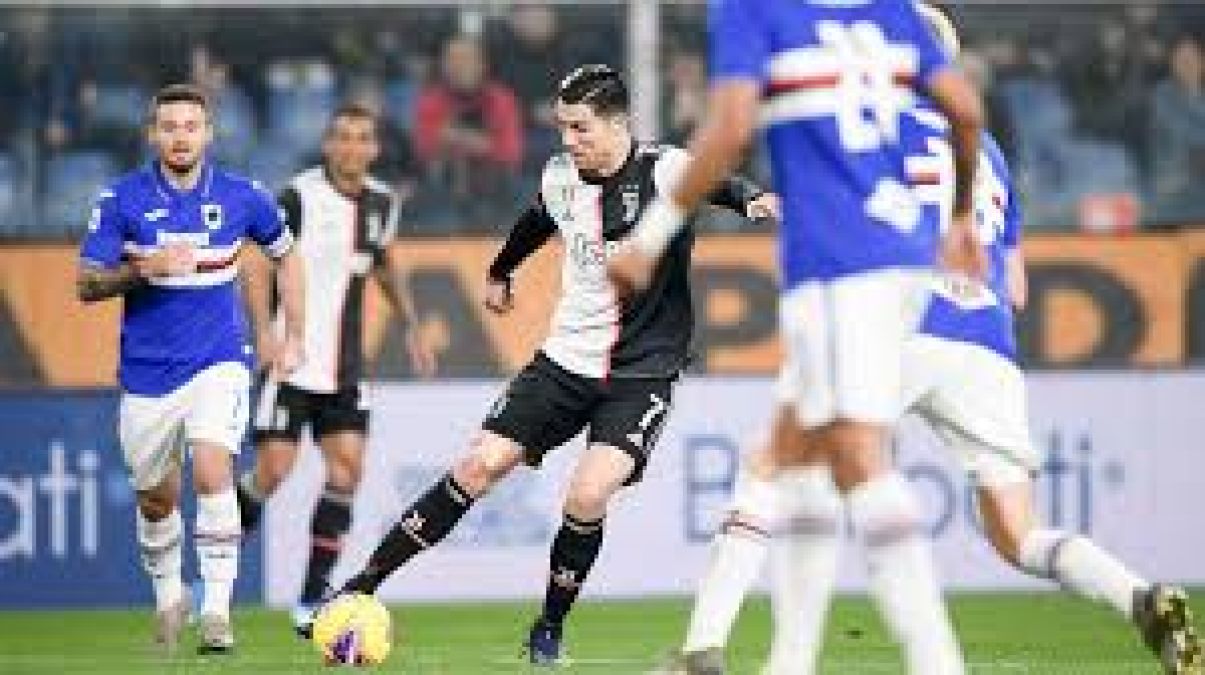 Cristiano Ronaldo's goal helps Juventus beat Sampdoria by 2-1