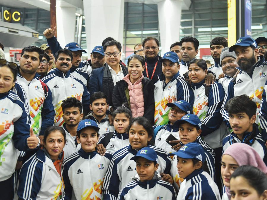 Players left for Khelo India Youth Games, Union Minister Kiran Rijiju and Mary Kom also reached
