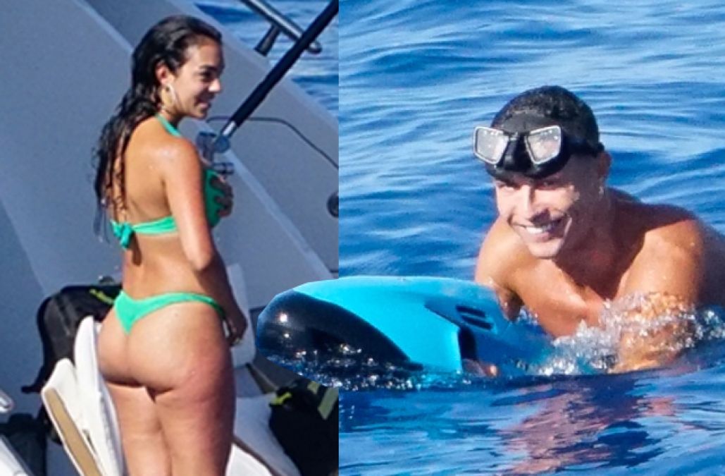 Ronaldo's girlfriend Georgina Rodriguez wreaks havoc in a green bikini