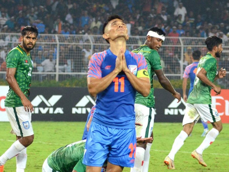 Skipper Sunil Chhetri gets emotional due to draw in match against Bangladesh