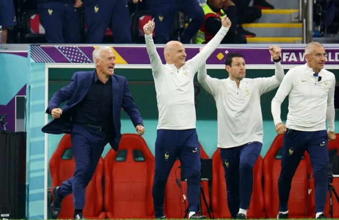 FIFA WC: Macron, Deschamps and Griezmann celebrate French qualification for final