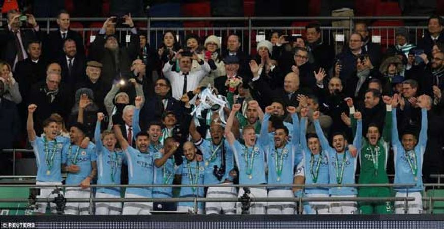 Manchester City beats Arsenal 3-0 to win League Cup