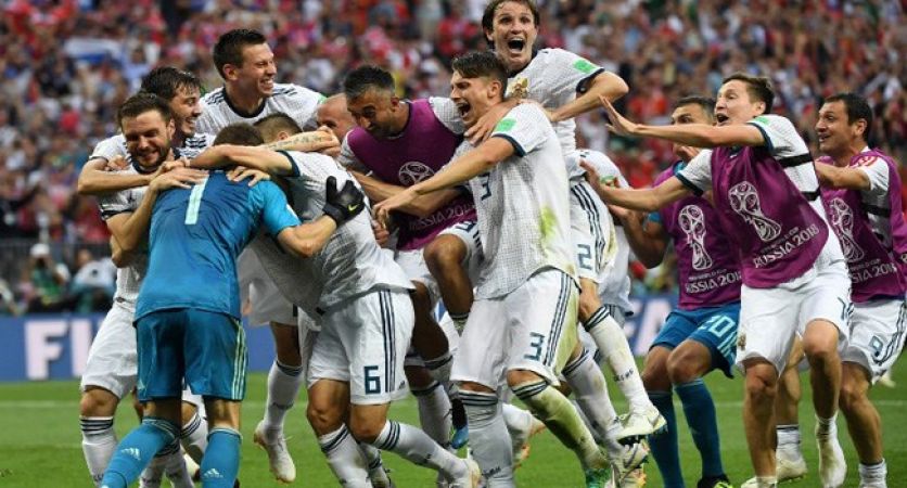 FIFA World Cup 2018: Russia celebrated a rare success in football with zest