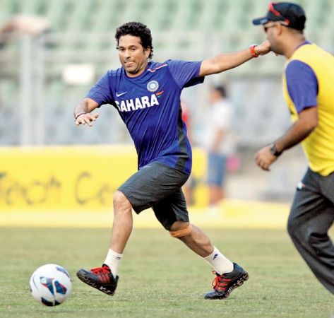 Even the God of Cricket Sachin Tendulkar could not escape from the FIFA fever