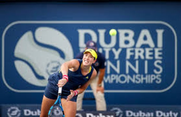 Garbiñe Muguruzawin against Barbora Krejcikova in Dubai Championship