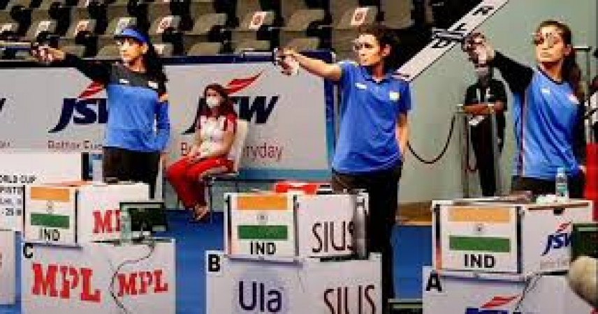 ISSF Shooting World Cup 2021 : Indian Women Team won gold medal in 10m Air Pistol event