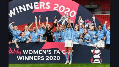 Women's FA Cup: Manchester City beat Everton to claim third title in four seasons