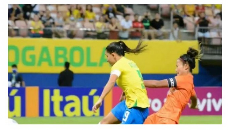 Indian women's football team is defeated 1-6 against Brazil