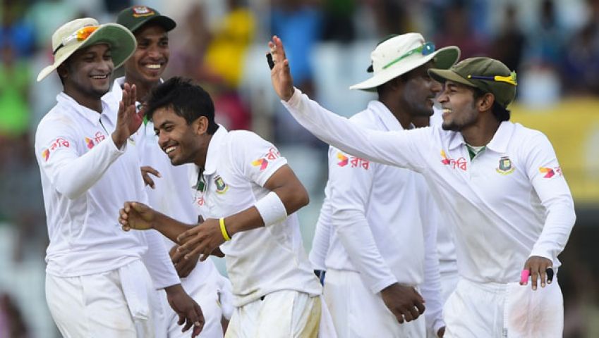 Bangladesh celebrates their first ever test win over England
