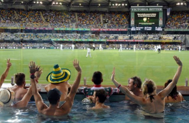 ऑस्ट्रेलिया का नया एक्सपेरिमेंट: पूल पर्थ के गाबा क्रिकेट स्टेडियम में बनाया स्विमिंग पूल