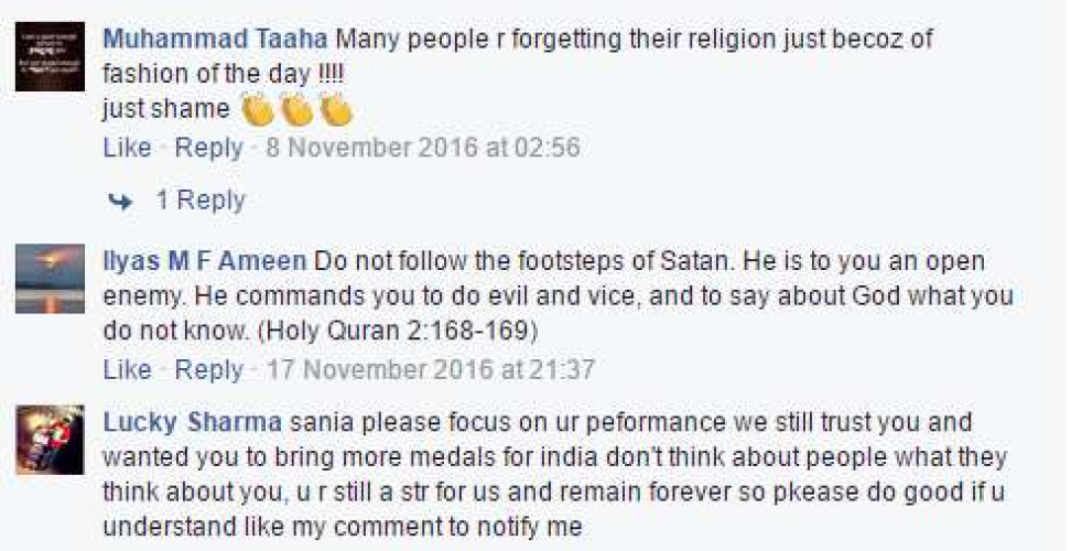People raised fingers on 'Sania Mirza' for 'purdah' belief