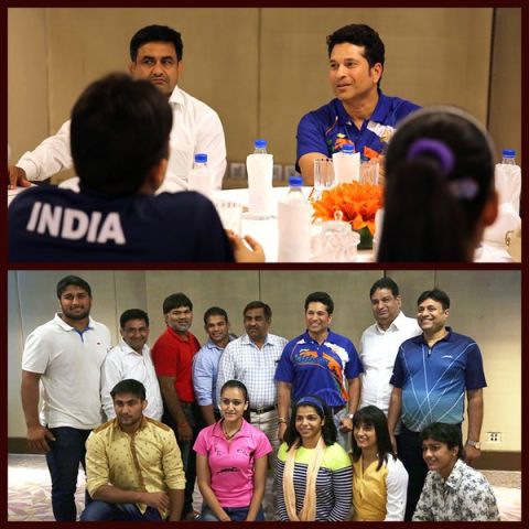 Sachin Tendulkar meets Indian athletes for Rio