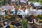 महिला कांग्रेस ने किया बाबा रामदेव का विरोध