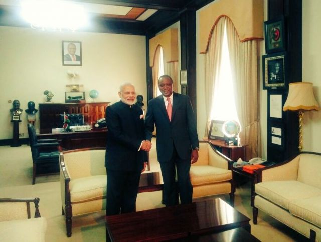 अपनी यात्रा के अंतिम दौर में केन्या पहुंचे PM मोदी ने की उहुरु केन्याता से मुलाकात
