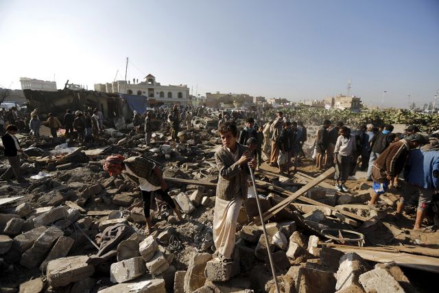 यमन में हवाई हमले से 47 की मौत