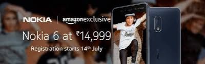 Nokia 6 Now Available for Registration on Amazon in India