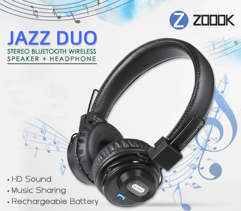 Zoook JAZZDUO - An app based convertible Bluetooth Headphone + Bluetooth Speaker launched in India
