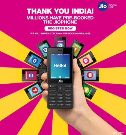 More than 30 million pre-booking for JioPhone, Here is How to Book The Phone Offline