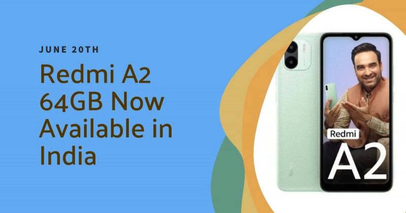 The Redmi A2 64GB variant will be available in India beginning June 20