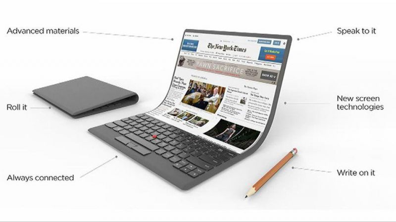 Lenovo showcased foldable display concept of laptop