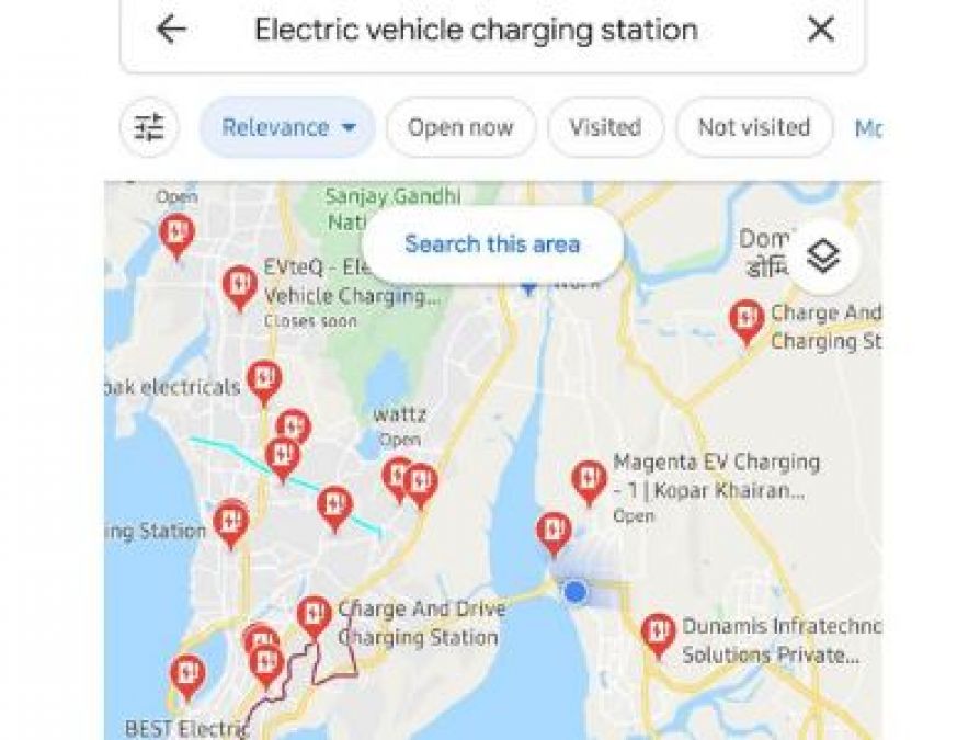 Google map will tell the address of electric car charging station, use this way