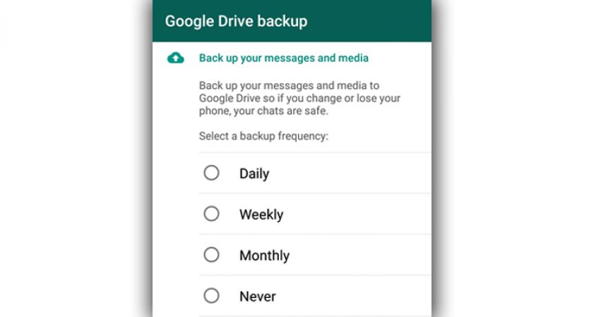 whatsApp में Google Drive की सेटिंग कैसे करे