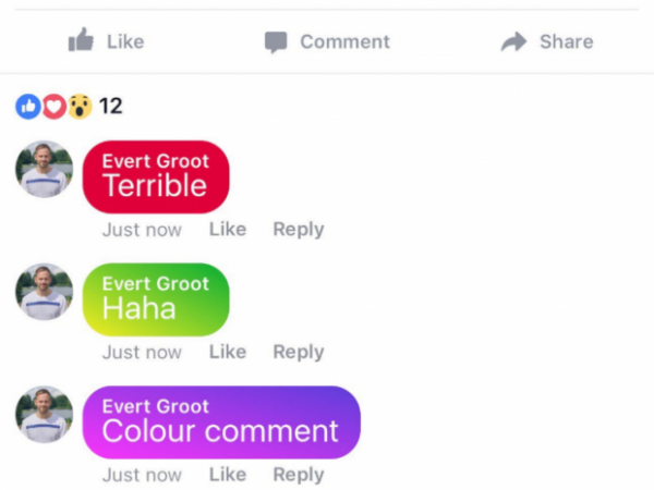 Facebook पर दिखेंगे अब Colorful कमेंट्स