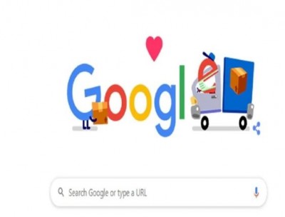 Google thanking people working during the lockdown through doodle