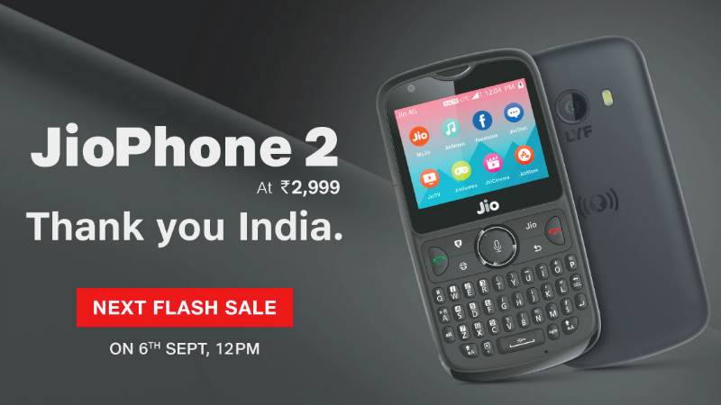 Know about the nest Jio Phone 2 flash sale