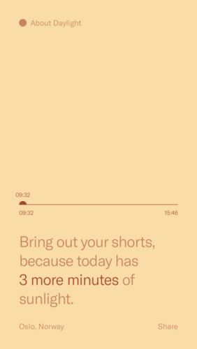 Daylight, an app that measures days