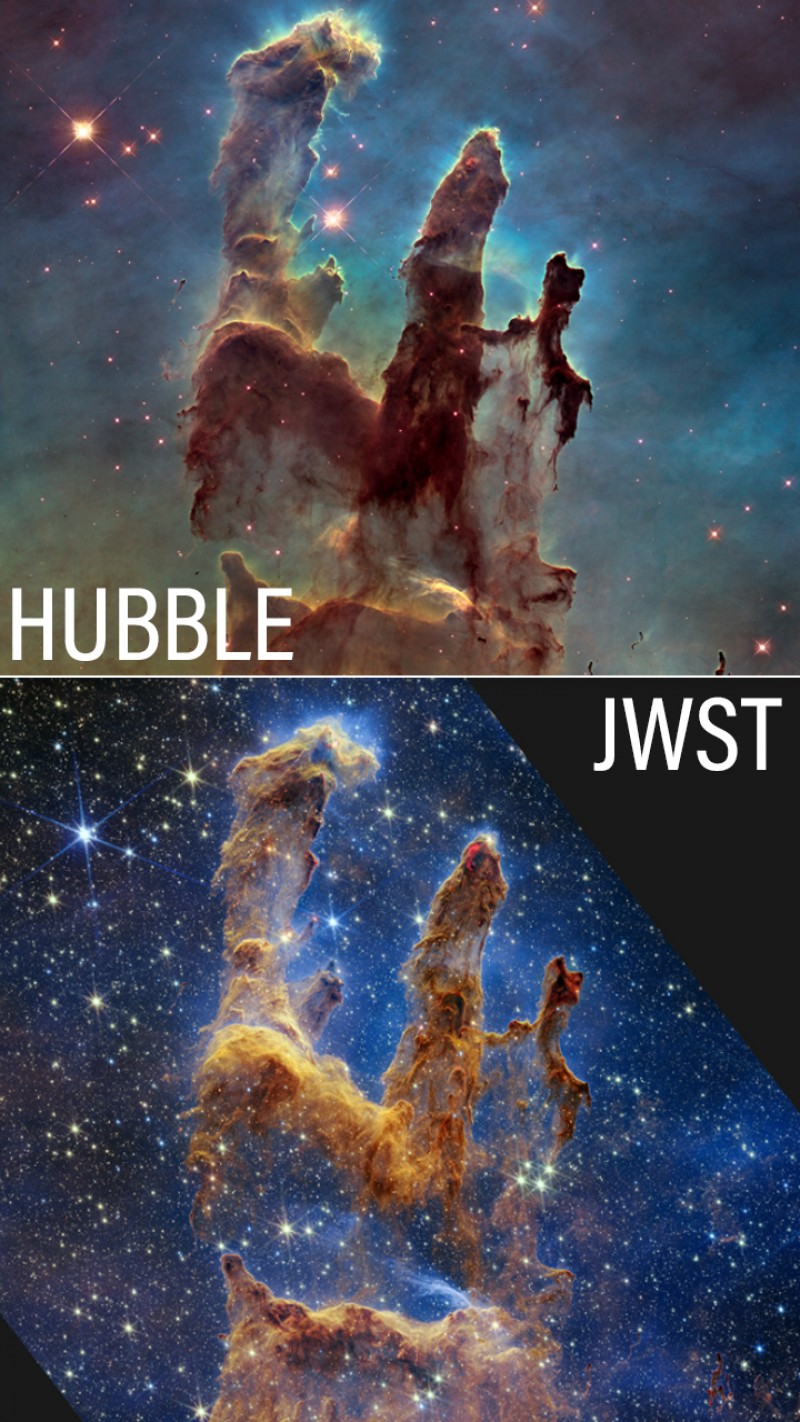 The best image of Pillars of Creation comes from James Webb