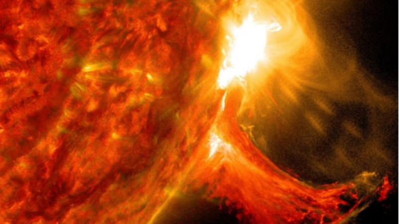 The sun produced a powerful flare