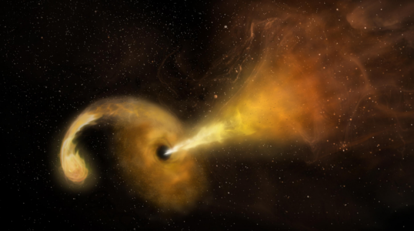 Black holes in two merging galaxies were seen having dinner together