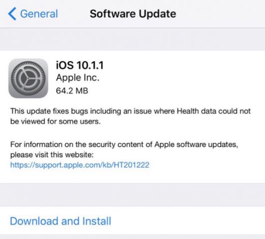 Wait is over, download the new 'iOS 10.1.1' update !