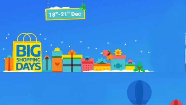Flipkart has announced Big Shopping Days sale scheduled for December 18th-21st
