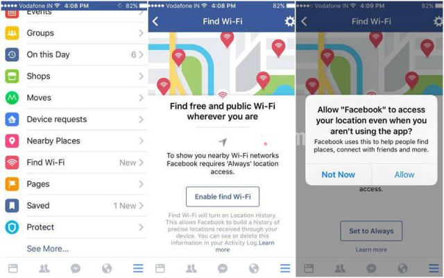 Get wifi hotspot location with facebook's 