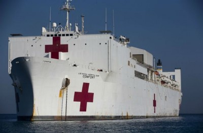 Why did this country's ship become a hospital?