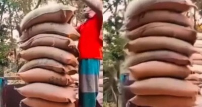 Labourer's stunt goes viral on social media