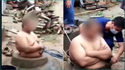 Chinese man's big belly saves him from falling down into the Well