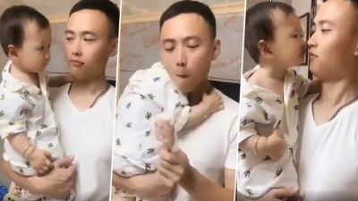 Video: Dad eats icecream hiding from son, kid did this