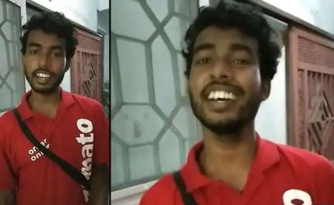 Zomato बॉय ने मधुर आवाज़ में गाया गाना, सोशल मीडिया पर हुआ वायरल