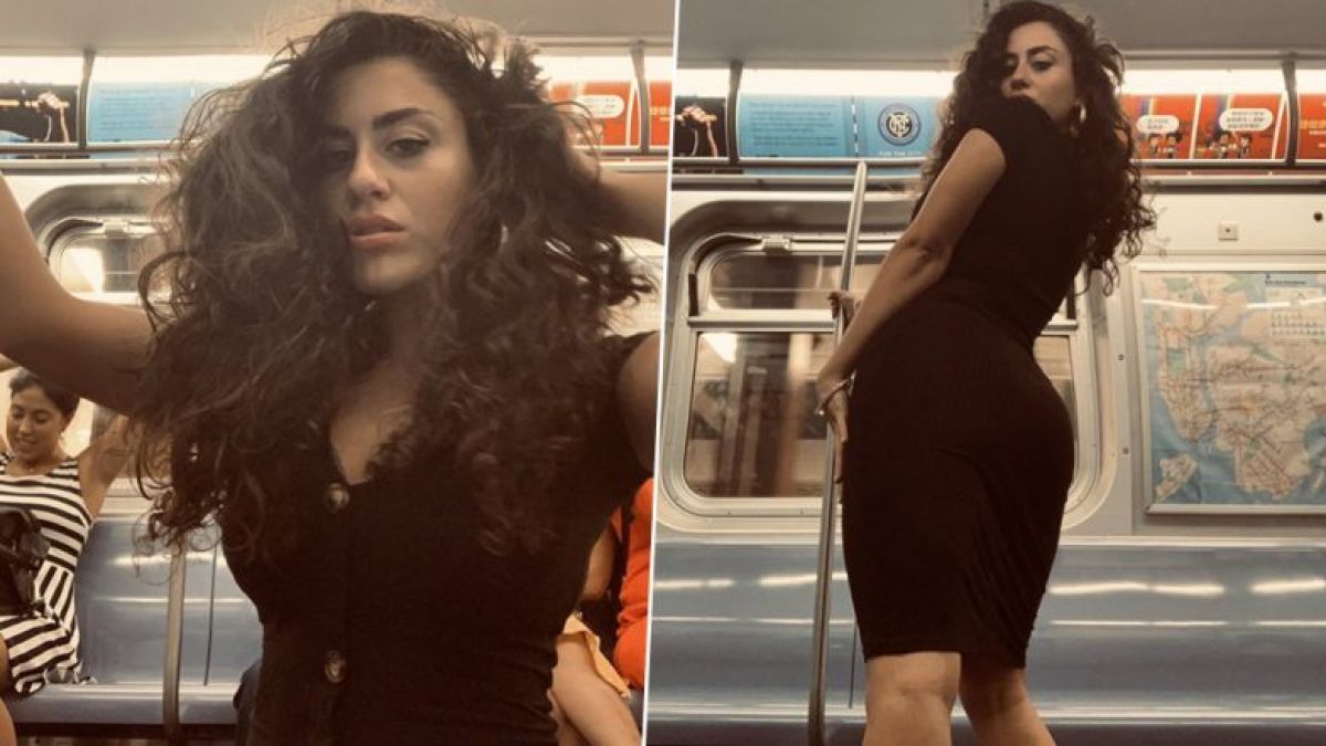 Woman selects train for photoshoot, check out interesting video here