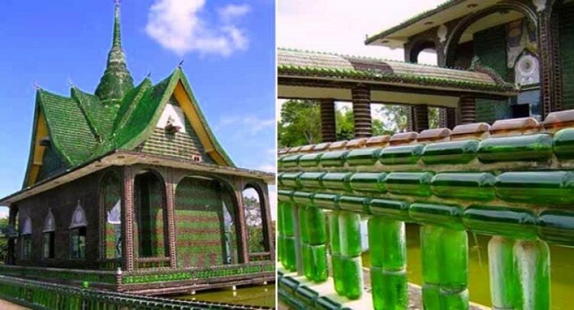 बीयर की बोतलों से बना है ये खूबसूरत मंदिर