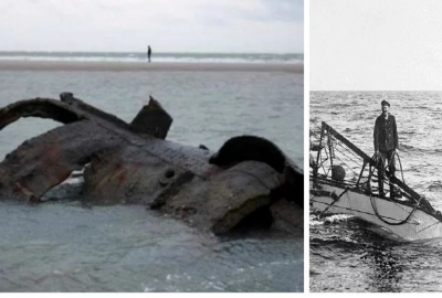 समंदर किनारे मिली प्रथम विश्व युद्ध के दौरान डूबी हुई पनडुब्बी, वायरल हुई तस्वीरें
