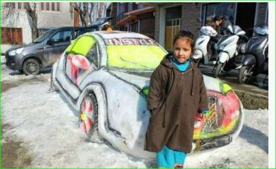 Kashmiri youth make snow car, dream is to build Taj Mahal