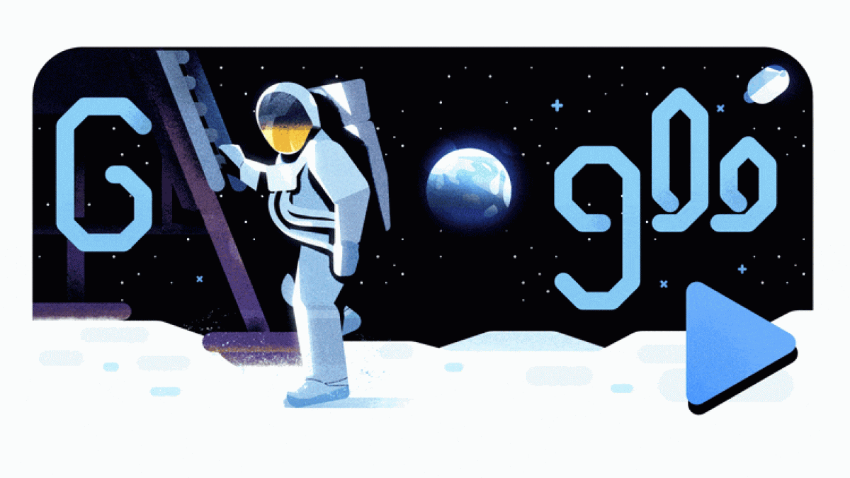 Google Doodle: Celebrate the first step on the moon