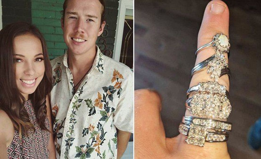 This couple's future got brightened, 6 diamond rings with hand!