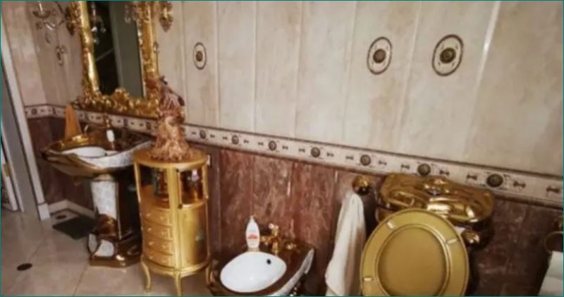 Golden toilet, kitchen found in Russian police officer's mansion